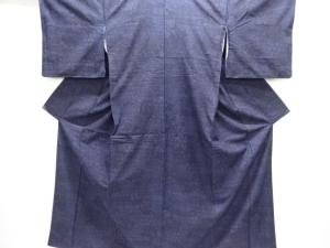 亀甲に垣根・草花模様織出し手織り紬着物